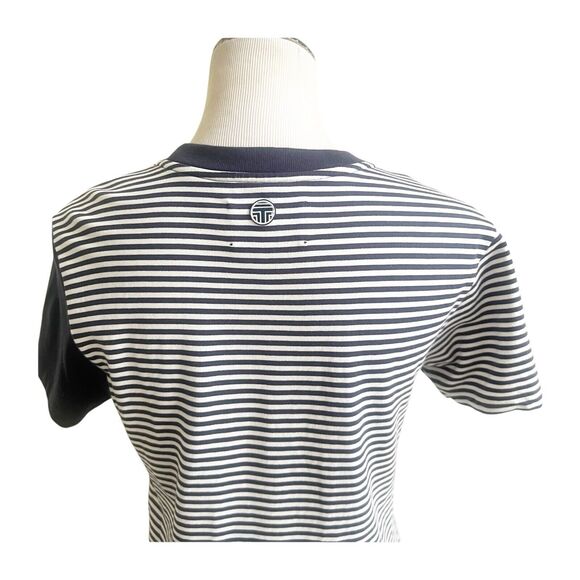Tory Sport Mini Dress Size Medium Navy White Striped Athletic Wear Designer - Picture 8 of 13